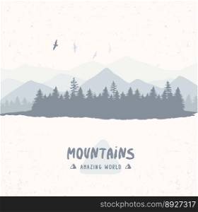 Forest mountain vector image