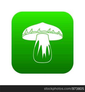 Forest mushroom icon digital green for any design isolated on white vector illustration. Forest mushroom icon digital green