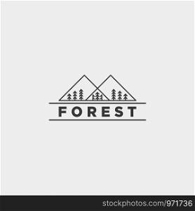 forest nature badge line simple logo template vector illustration icon element - vector. mountain forest nature badge line simple logo template vector illustration icon element