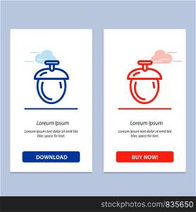 Forest, Nuts, Seeds Blue and Red Download and Buy Now web Widget Card Template