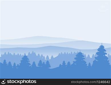 Forest, silhouettes, trees, pine fir nature environment horizon panorama vector. Forest, silhouettes, trees, pine, fir, nature, environment, horizon, panorama, vector, illustration, isolated