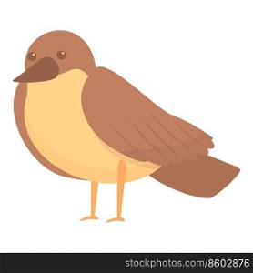 Forest sparrow icon cartoon vector. Tree bird. Little side. Forest sparrow icon cartoon vector. Tree bird