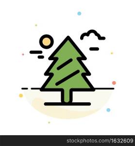 Forest, Tree, Weald, Canada Abstract Flat Color Icon Template