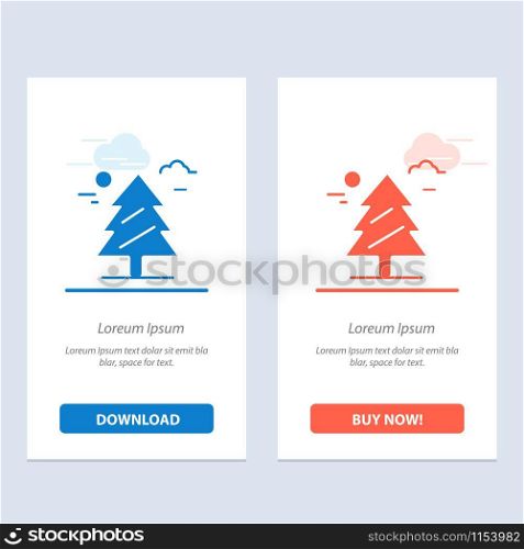 Forest, Tree, Weald, Canada Blue and Red Download and Buy Now web Widget Card Template