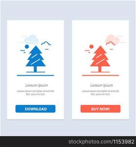 Forest, Tree, Weald, Canada Blue and Red Download and Buy Now web Widget Card Template
