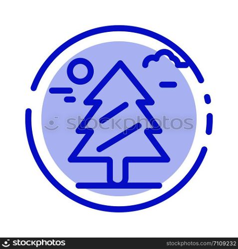 Forest, Tree, Weald, Canada Blue Dotted Line Line Icon