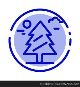 Forest, Tree, Weald, Canada Blue Dotted Line Line Icon