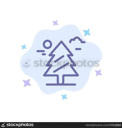 Forest, Tree, Weald, Canada Blue Icon on Abstract Cloud Background