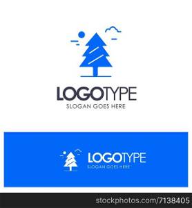 Forest, Tree, Weald, Canada Blue Solid Logo with place for tagline
