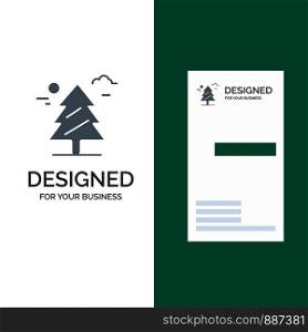Forest, Tree, Weald, Canada Grey Logo Design and Business Card Template