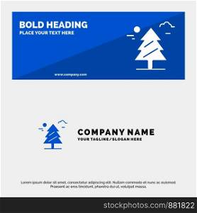 Forest, Tree, Weald, Canada SOlid Icon Website Banner and Business Logo Template