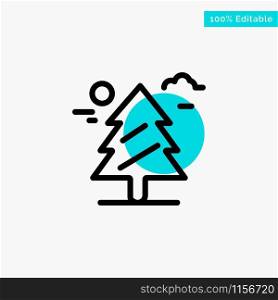 Forest, Tree, Weald, Canada turquoise highlight circle point Vector icon