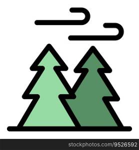 Forest wind air icon outline vector. Clean eco. Cool purify color flat. Forest wind air icon vector flat