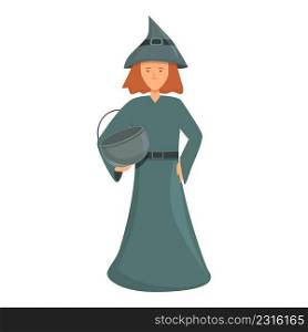 Forest witch costume icon cartoon vector. Kid character. Cute party. Forest witch costume icon cartoon vector. Kid character