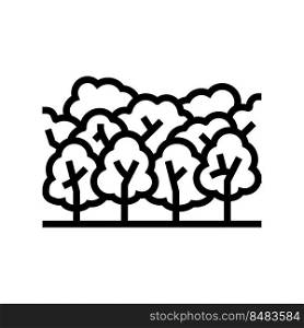 forest wood timber line icon vector. forest wood timber sign. isolated contour symbol black illustration. forest wood timber line icon vector illustration