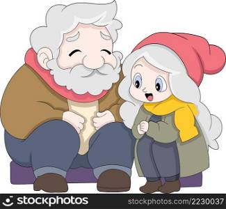 forever in love, valentines day two old people together, funny cartoon character