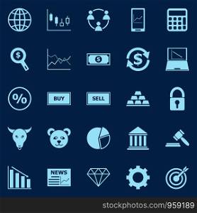 Forex color icons on blue background, stock vector