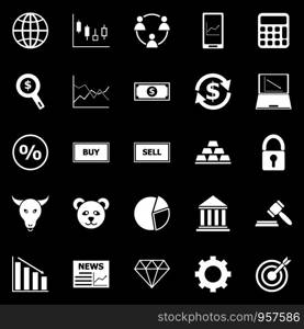 Forex icons on black background, stock vector