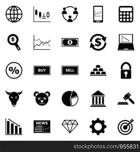 Forex icons on white background, stock vector