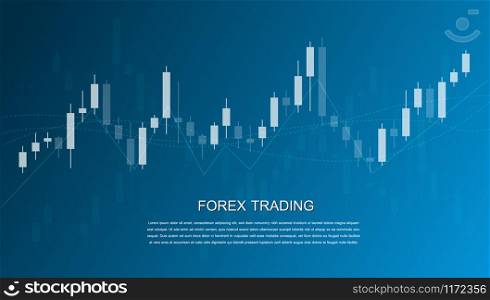 Forex trading graphic design concept. Candlestick chart in financial market vector illustration