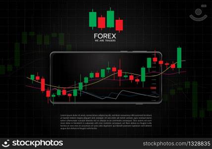 Forex Trading Signals vector illustration. Investment strategies and online trading signals
