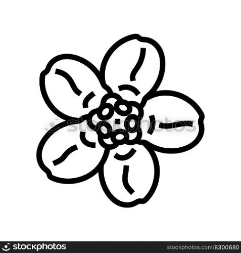 forget me not flower spring line icon vector. forget me not flower spring sign. isolated contour symbol black illustration. forget me not flower spring line icon vector illustration