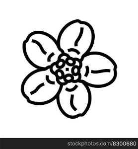 forget me not flower spring line icon vector. forget me not flower spring sign. isolated contour symbol black illustration. forget me not flower spring line icon vector illustration