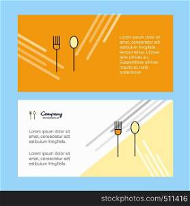 Fork and spoon abstract corporate business banner template, horizontal advertising business banner.