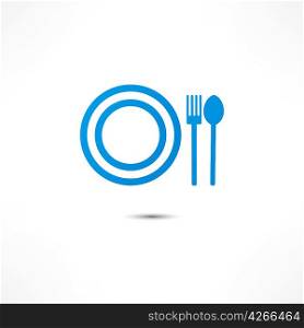 Fork And Spoon And Plate Icon