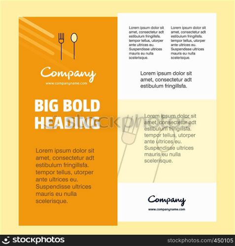 Fork and spoon Business Company Poster Template. with place for text and images. vector background