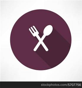 fork and spoon icon Flat modern style vector illustration