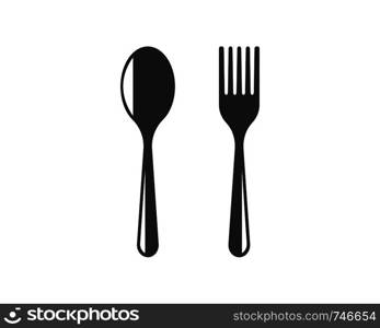 fork and spoon icon logo vector illustration design template