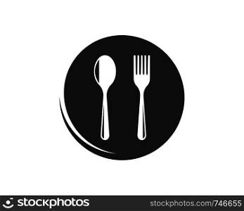 fork and spoon icon logo vector illustration design template