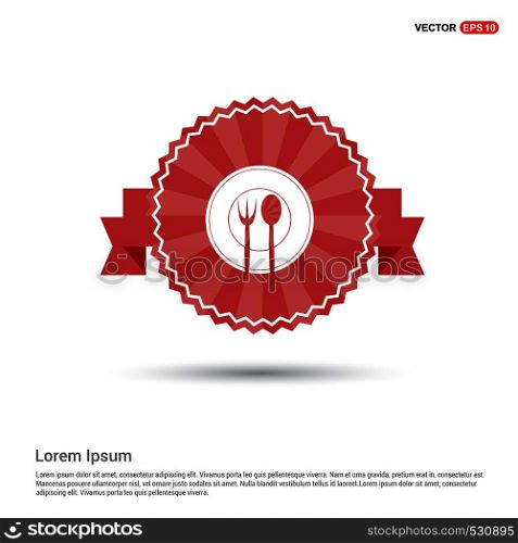 Fork and spoon icon - Red Ribbon banner
