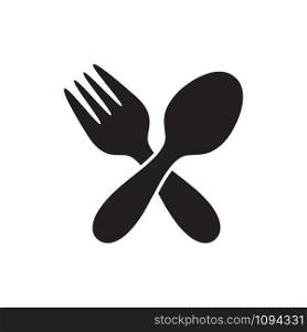 fork and spoon icon vector logo template in trendy flat style