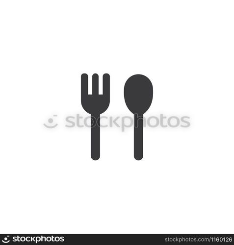 fork and spoon icon vector template