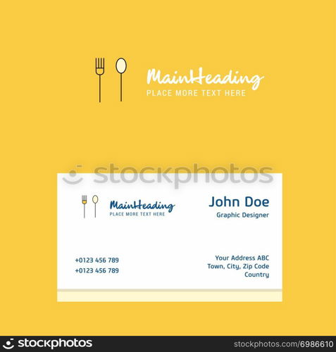 Fork and spoon logo Design with business card template. Elegant corporate identity. - Vector