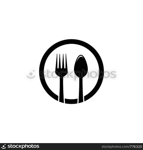fork and spoon logo template vector icon illustration design