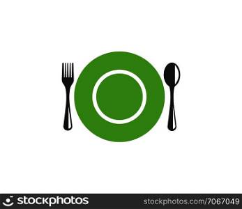 fork and spoon logo vector illustration template