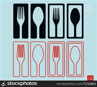 Fork and spoon minimal and line design. Vector illustration.. Fork and spoon minimal and line design. Vector illustration