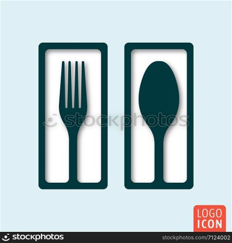 Fork and spoon minimal shadow design. Vector illustration.. Fork and spoon minimal shadow vector design