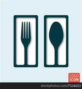 Fork and spoon minimal shadow design. Vector illustration.. Fork and spoon minimal shadow vector design