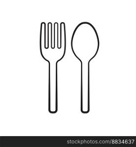 Fork and spoon silhouette icon vector image