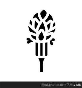 fork artichoke glyph icon vector. fork artichoke sign. isolated symbol illustration. fork artichoke glyph icon vector illustration