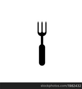 Fork. Flat Vector Icon illustration. Simple black symbol on white background. Fork sign design template for web and mobile UI element. Fork Flat Vector Icon