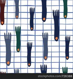 Fork hand draw seamless pattern on stripe background. Simple style Seamless cutlery pattern. Minimal scandinavian design. Fork hand draw seamless pattern background. Minimal scandinavian design