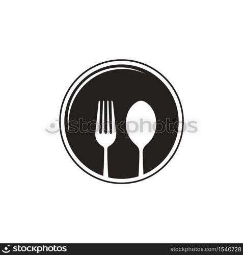 Fork, knife and spoon icon logo vector template.design for restaurant.