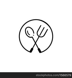 Fork, knife and spoon icon logo vector template.design for restaurant