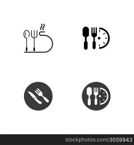 Fork, knife and spoon icon logo vector template.design for restaurant