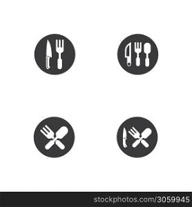 Fork, knife and spoon icon logo vector template.design for restaurant